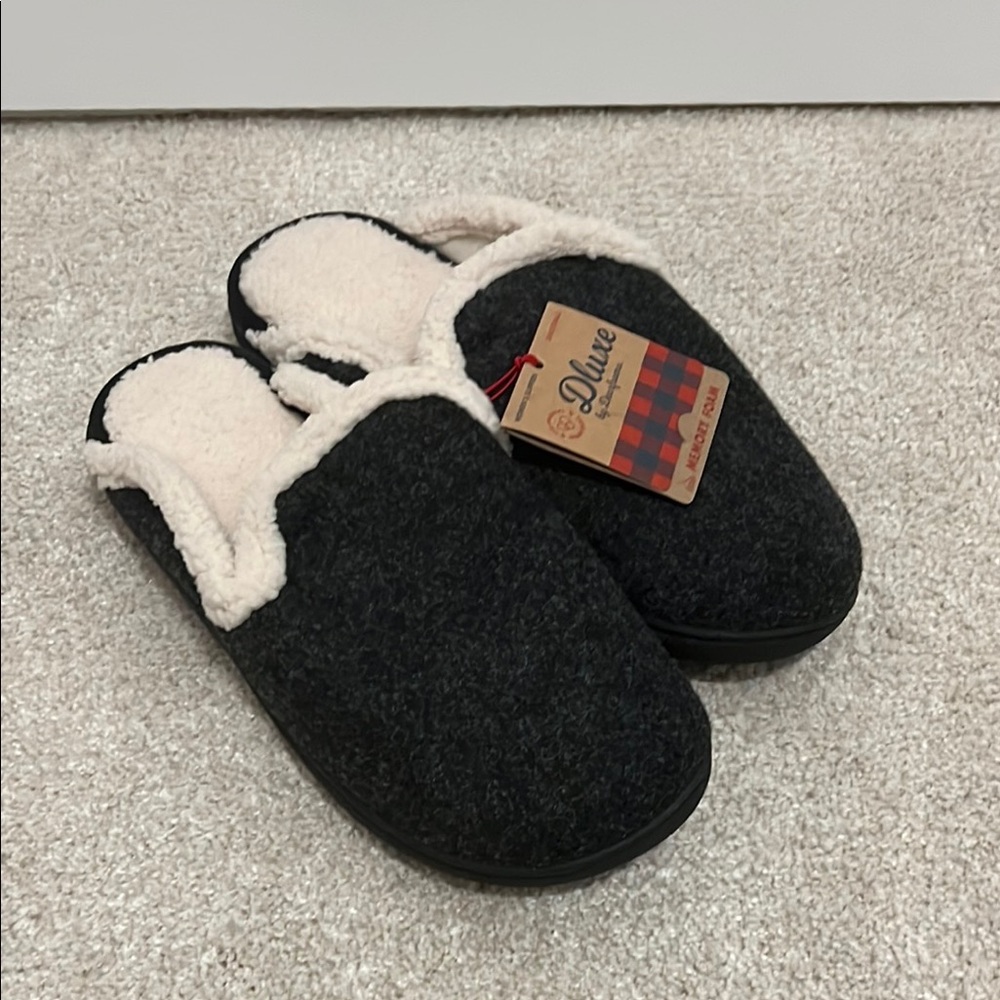Cozy Black and Cream Slippers